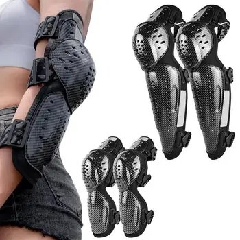 Наколенники и налокотники для мотокросса, Мотоциклетные налокотники и наколенники, 4 штуки, защитный рукав для колена и голени, трехсекционный