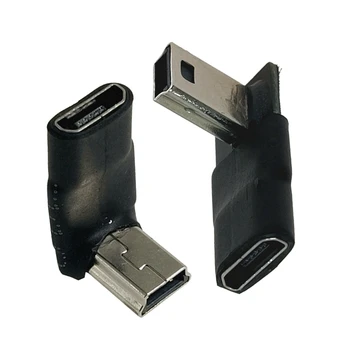 Mini/Micro USB Typ A Stecker Auf Micro/Mini USB B Weibliche 90 Grad Links Winkel Adapter