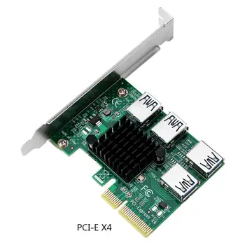Обновление PCIE от 1 до 4 Удлинитель PCI-E К адаптеру PCI-E Слот PCI-Express от 1x До 4x 16x USB 3.0 Riser Мультипликатор Конвертер Карт Горячий