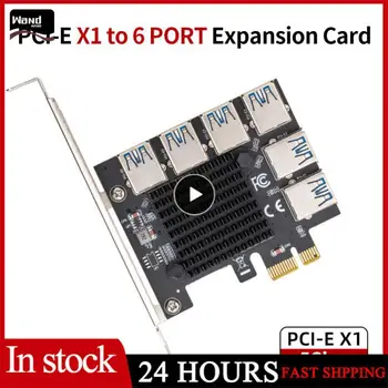 Множитель Pci Express Pci-e 4x от 1 до 6 Портов Usb 3.0 Riser Pci-e 4x От 1 до 6 Портов Usb 3.0 Адаптер компьютерной карты расширения 6 Слотов