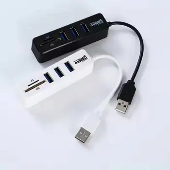 USB-концентратор комбинированный 5-портовый разделитель USB 2.0 Адаптер Кард-ридер USB-разветвитель Мульти SD TF кард-ридер OTG Адаптер Расширитель для ПК