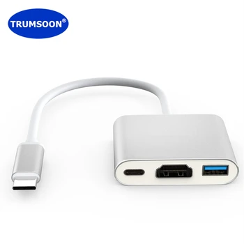 Trumsoon USB C Концентратор для 4K HDTV Док-станция USB 3.0 Type C для Macbook iPad iPhone 15 Samsung S21 Dex Xiaomi 12 TV PS5 Nintendo Switch