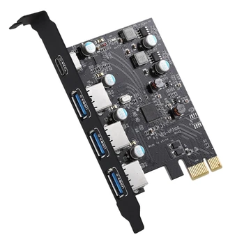 НОВИНКА-Карта расширения PCI-E к USB3.0 + Type C (Pcie Card) с 3 портами и картой расширения Superspeed USB 3.0 PCI для Windows MAC OX