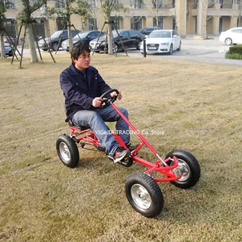 Картинг с педалью для подростков старше 10 лет, Картинг для взрослых с ручным тормозом, 16-дюймовое надувное колесо, грузоподъемность 120 кг