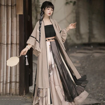 Оригинальный женский костюм Hanfu Улучшенный Длинный Guzi Daily В древнем стиле, юбка Qi с талией Ru, Старинное платье, комплект из 3 предметов