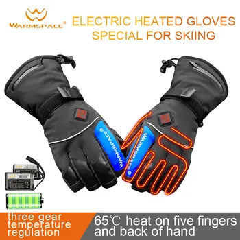 Умные перчатки с электрическим подогревом, работающие на батарейках, самонагревающиеся Лыжные перчатки, Зимние водонепроницаемые перчатки для езды на мотоцикле с сенсорным экраном