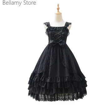 Лолита роза девушка платье в стиле Лолиты для чаепития Юбка на подтяжках большая юбка кружевная юбка