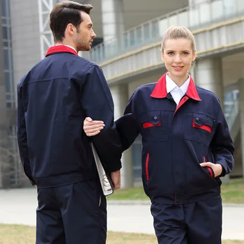 мужская женская рабочая униформа с длинным рукавом, износостойкий дышащий удобный комбинезон для авторемонтной мастерской, механический рабочий комбинезон