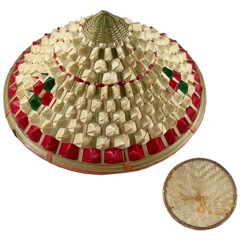 Детская Бамбуковая Плетеная Шляпа Бамбуковая шляпа В китайском стиле Декоративная Бамбуковая Плетеная шляпа