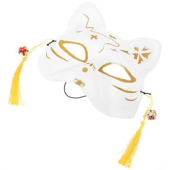 Лисья маска Фестивальный орнамент в японском стиле с росписью лисиц, стильная танцевальная вечеринка, выпускной вечер, Маскарадная новинка