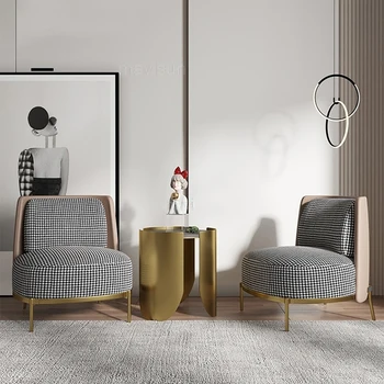 Современные стулья для гостиной, Скандинавский кожаный одноместный диван, маленькое кресло с откидной спинкой, Мобильные стулья, Удобная мебель для дома Fauteuil Salon