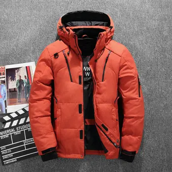 Высококачественные Зимние Теплые Утепленные Куртки на молнии, Пальто, Мужские Парки с капюшоном, Повседневные Мужские Тонкие Куртки с несколькими карманами, M-4XL
