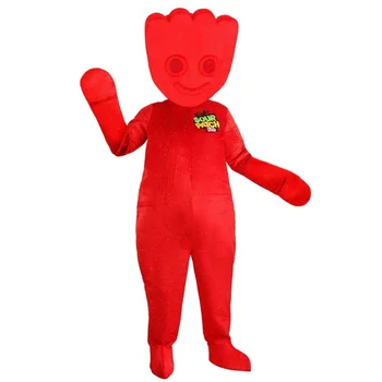 Милый Американский Красочный карамельный костюм Красного Человека-Талисмана для взрослых, Хэллоуин, Рождественские подарки