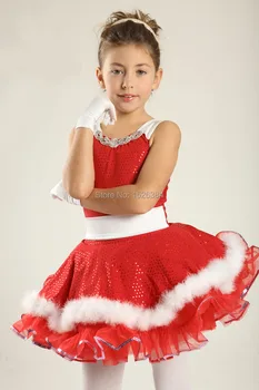Балетное платье с блестками и перьями для детей и взрослых, костюм для латиноамериканских танцев C21
