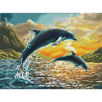 Набор для рисования с бриллиантами Dolphin Sunset