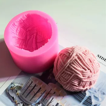 3D вязаный шерстяной шар, силиконовая форма для свечей, инструменты для украшения торта, ручной работы, Ароматическая гипсовая форма, ремесла