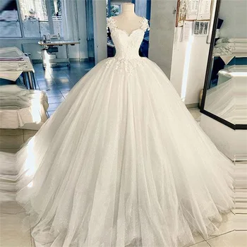 Robe De Mariee Бальное Платье, Свадебные Платья, Свадебное Платье Из Тюля С Аппликацией, Пышное Свадебное Платье, Vestido De Novia 2022