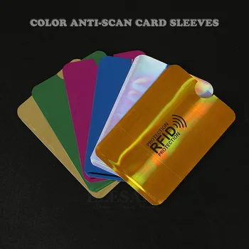 10 шт. Цветная RFID Блокировка Рукавов для кредитных банковских карт, Защита от сканирования, Алюминиевая фольга, Держатель для карт, Контроль доступа, Чехол для хранения карт