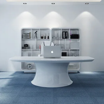 Офисная мебель белая краска стол босса простой современный модный стол Тайпан стол президента-менеджера