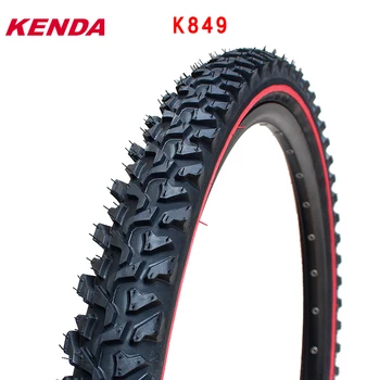 Шина для горного велосипеда Kenda k849, Аксессуары для велосипедов 26-24 дюйма 24 * 1.95 26 * 1.95 2.1 черная шина, красная линия, поперечная утолщенная шина