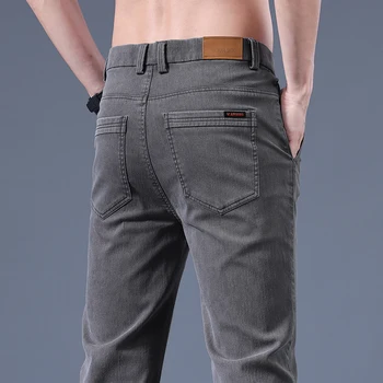 Мужские джинсы 2023, Новинка Весны и лета, тонкие повседневные узкие брюки для мужчин, Высококачественные деловые простые мужские брюки Slim Fit