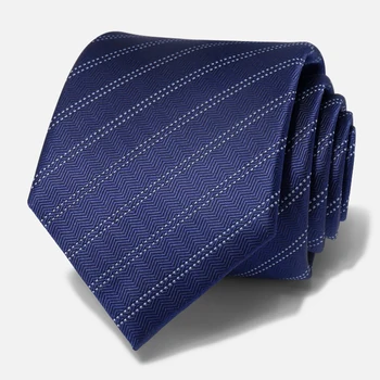 2021 Дизайнерский бренд в Корейском стиле, модный Мужской Галстук 8 см, Высококачественная работа, Деловой Шелковый галстук из полиэстера, Подарочная коробка Темно-синего цвета