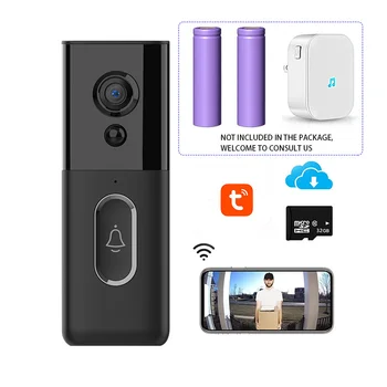 Интеллектуальный визуальный дверной звонок Мобильного телефона, видеодомофон в режиме реального времени, IP65, водонепроницаемый, PIR, обнаружение человека, TUYA Smart APP