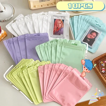 10шт Сумка Macaron Color Ziplock Пластиковый пакет Утолщенный Цветной карман для хранения Запечатанных Кисточек для макияжа Упаковка Сумка для хранения