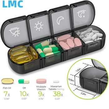 LMC Отдельная коробка для Лекарств, Коробка для хранения таблеток, Отделения, Сортировочная Коробка, Переносное Пластиковое Отделение, Дорожная коробка для таблеток, Коробка для Ежедневных таблеток