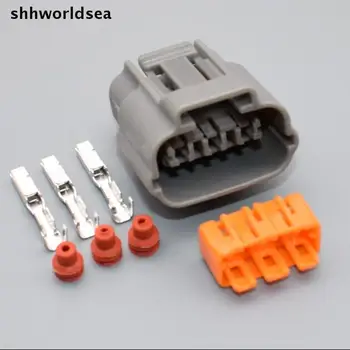 Shhworldsea 4 комплекта, 3-полосная 3-КОНТАКТНАЯ водонепроницаемая розетка, катушка зажигания, комплект разъемов для ремонта, клеммы и уплотнения в разобранном виде
