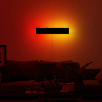 Скандинавский черно-белый светодиодный настенный светильник с дистанционным управлением RGB для украшения гостиной, красочные настенные светильники, спальня, столовая, внутреннее освещение