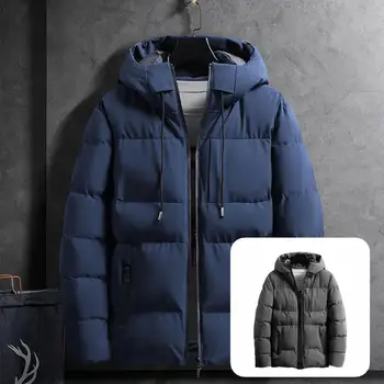 Зимнее пальто, ультра-толстые мужские зимние пальто с ветрозащитным капюшоном, множеством карманов для осенне-зимних сезонов
