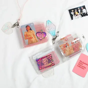 Модный кошелек-держатель для кредитных карт Желейного цвета с шейным ремешком, карман для монет из ПВХ, Прозрачные сумки для рук, женские сумки
