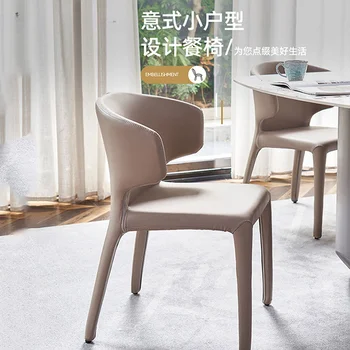 Итальянский легкий роскошный обеденный стул высокого класса домашней простой современной формы из хлопка дизайнерский ресторан вилла со спинкой минималистичный стул