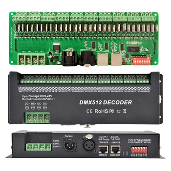 30-Канальный 30-КАНАЛЬНЫЙ DMX 512 светодиодный Контроллер Полосы RGB DMX512 Декодер Драйвер Диммера DC9V-24V