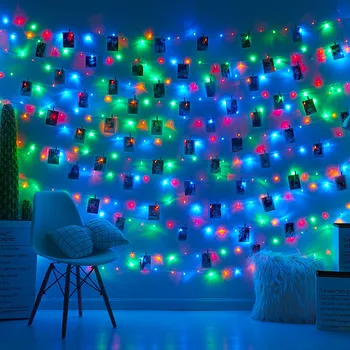 Рождественская праздничная вечеринка, Свадьба, Рождественский декор, Деревянная лампа для фотосъемки, USB светодиодные гирлянды, сказочные огни, работающие на батарейках, 1 м, 2 м, 5 м, 10 м