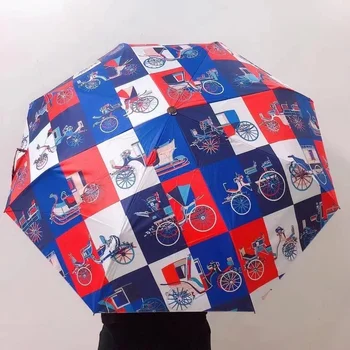 Модный трехстворчатый Зонт Новый Автоматический Маленький Зонт С черным покрытием От Дождя и Солнца Двойного назначения Paraguay umbrella academy