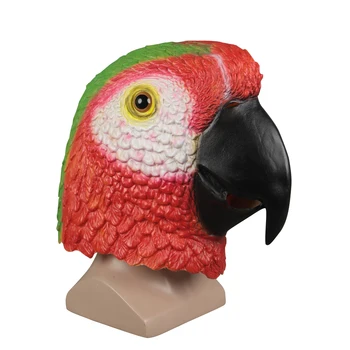 Маска на голову попугая на Хэллоуин, косплей, животное, птица, маскарадная маска на всю голову, латексные маски на Хэллоуин, реквизит