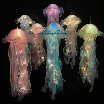 Лампа в виде медузы, Переносная цветочная лампа, лампа для украшения атмосферы в комнате для девочек, ночник для спальни, украшение дома