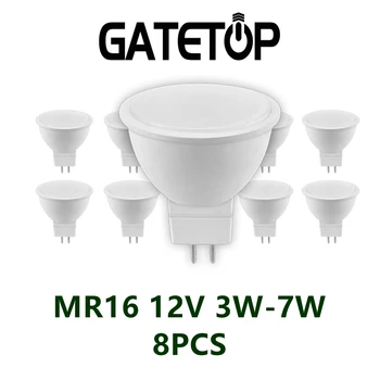 8 шт. светодиодный низковольтный прожектор MR16 gu4.0 12 В 3 Вт-7 Вт Супер яркий теплый белый свет замена 20 Вт 50 Вт 100 Вт галогенной лампы