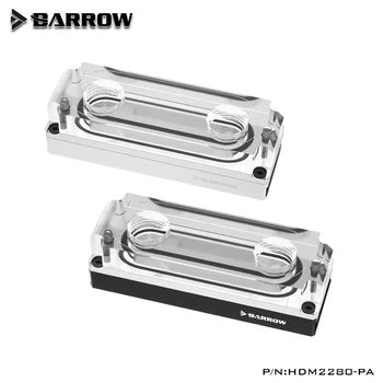 Barrow HDM2280-PA, Блок водяного охлаждения жесткого диска для твердотельного накопителя размером 2280/22110 М2 SSD, Медно-Акриловый Двусторонний Вспомогательный охладитель