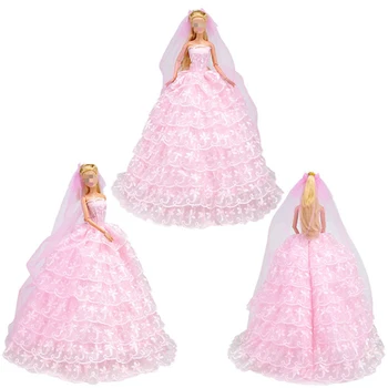 Аксессуары для кукольной одежды 1/6 Для куклы Барби 29 см, Роскошное свадебное платье Невесты, платье принцессы, вечернее платье, детские игрушки для девочек