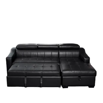 секционный кожаный диван l-образной формы, комплект складных угловых диванов и кроватей