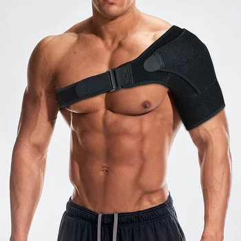 Регулируемая Защита плеча в тренажерном зале для взрослых, спортивный Поддерживающий пояс, Дышащие накладки на одно плечо, Коррекция осанки Для мужчин и женщин