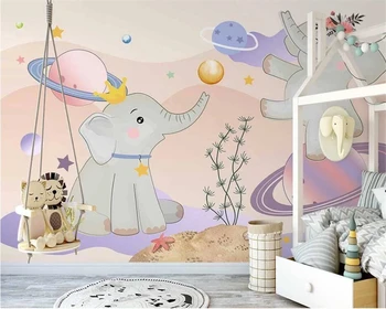 beibehang, ручная роспись в скандинавском стиле, звездное небо, слоненок, фон для детской комнаты, обои, домашний декор