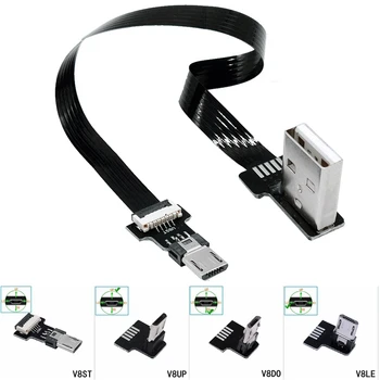 FPC Micro USB Kabel USB 90 Grad Rechtwinklig Daten Sync und Lade USB zu Micro USB Links Extender Blei 0,2 m für samsung telefon