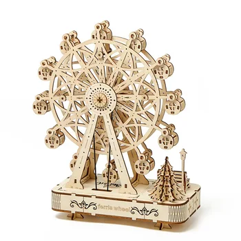 Креативная модель головоломки, строительные блоки, Музыкальное Вращающееся колесо обозрения, игрушка для старших мальчиков и девочек, Рождественский подарок, украшение дома