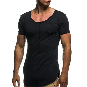 A1357Summer, новые мужские футболки, однотонные, приталенные, трендовые, повседневные, с короткими рукавами