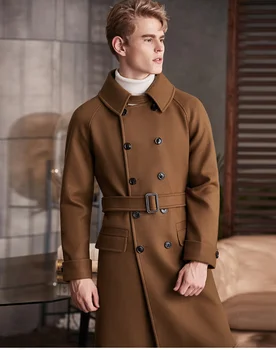 2023 Новое весеннее Мужское шерстяное пальто длиной выше колена, Размер M-6XL, Роскошное удлиненное пальто для женщин и смесей