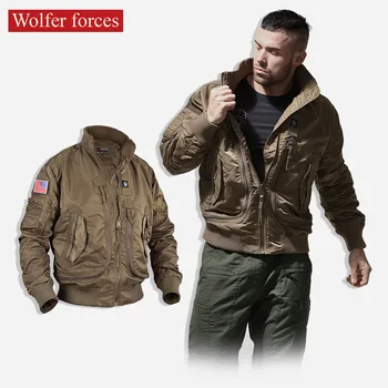 Мужские теплые куртки, ветровка, мужские бомберы, тактический бомбер, мужская спортивная куртка Militari Sport, военная спортивная одежда в стиле ретро с застежкой-молнией